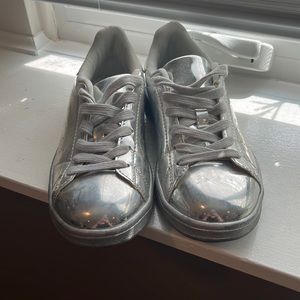 Silver mirror/metallic sneakers